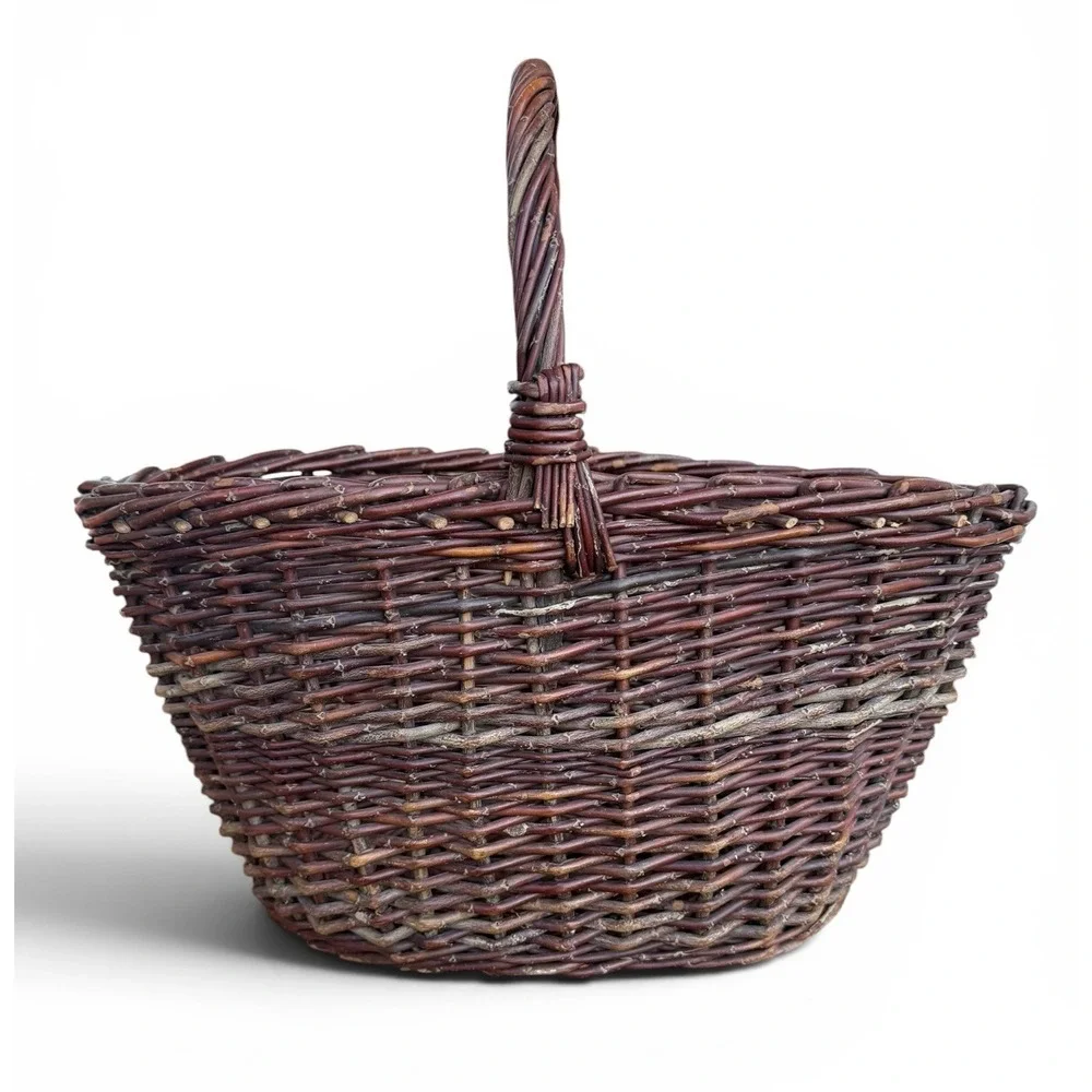 VTG Market Basket French Country Wicker Woven 18